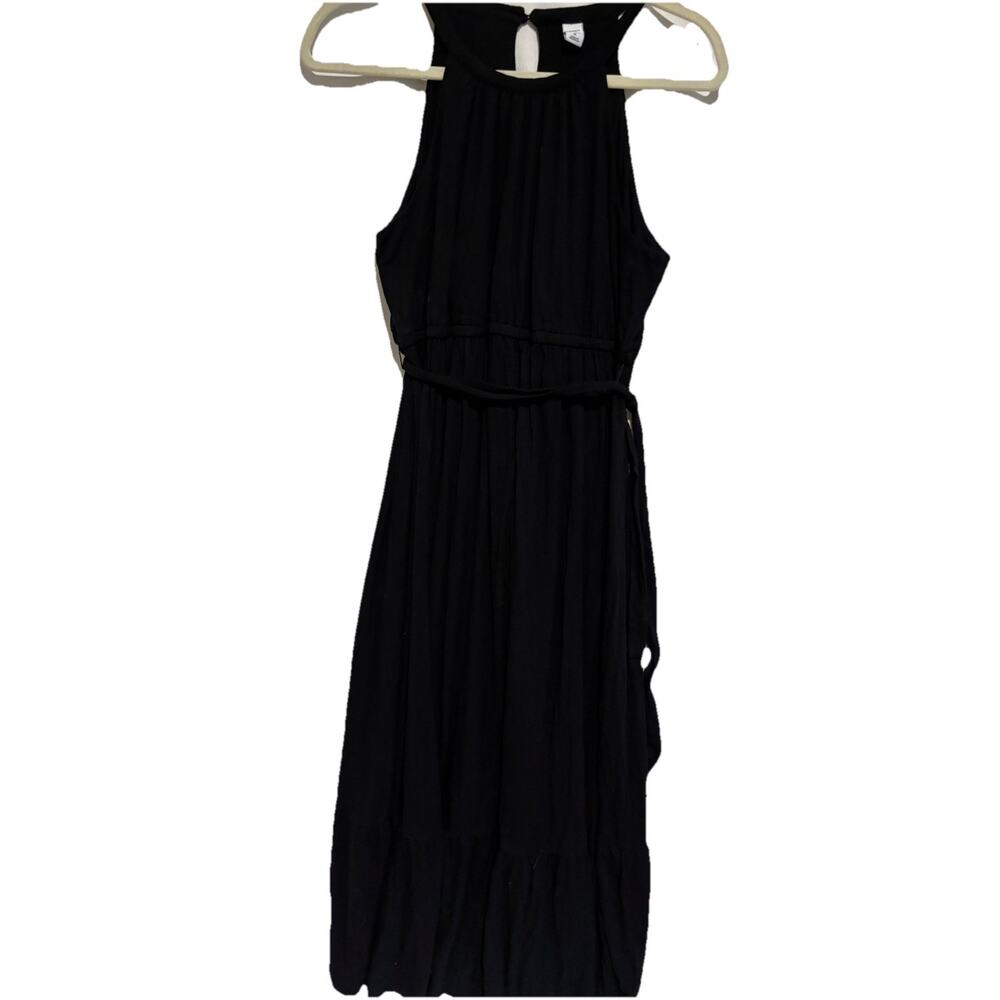 Old Navy Maxi Maternity Dress Womens Sz M Black Sleeveless Capsule Boho Cottage